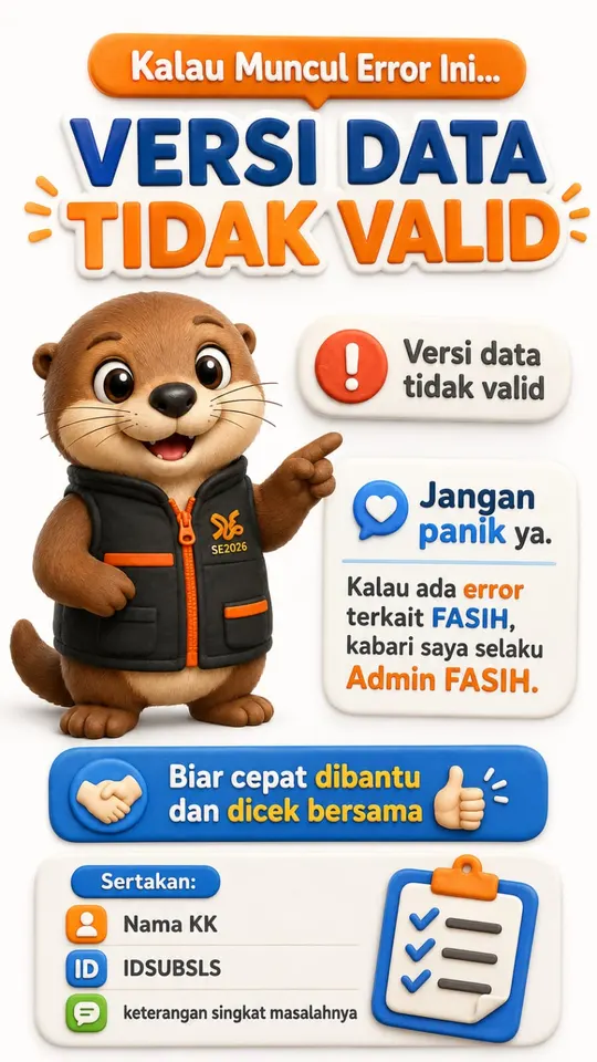 Infografis error versi data tidak valid pada FASIH